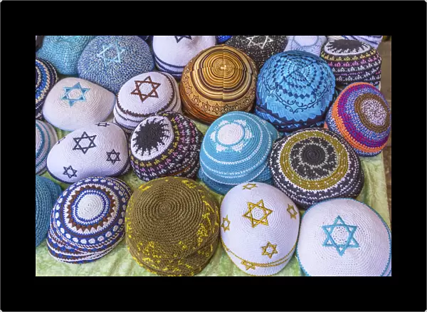 Kippahs Yarmulkes Jewish Hats Covers Israeli Star of David Souvenirs Safed Tsefat Israel