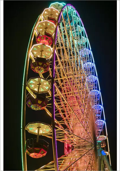 Belgium, Antwerp, Steenplein, Antwerp ferris wheel, dusk