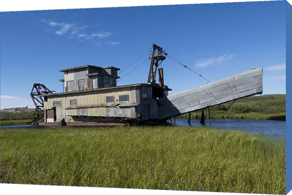 Alaska, Seward Peninsula, Nome. Swanberg Dredge, Alaska Gold Company Dredge No. 5