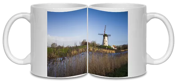 Belgium, Bruges-area, Damme, old wind mill