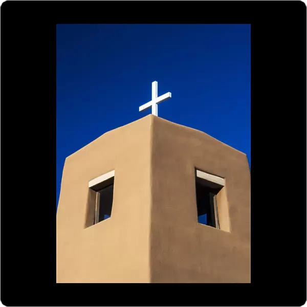 North America; USA; New Mexico; Exterior facade of Sacred Heart Church in Nambe New Mexico