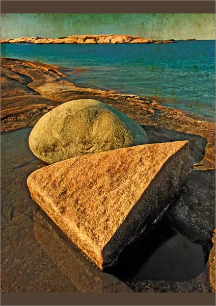 Canada. Rocks and lake water. Credit as: Mike Grandmaison  /  Jaynes Gallery  /  DanitaDelimont