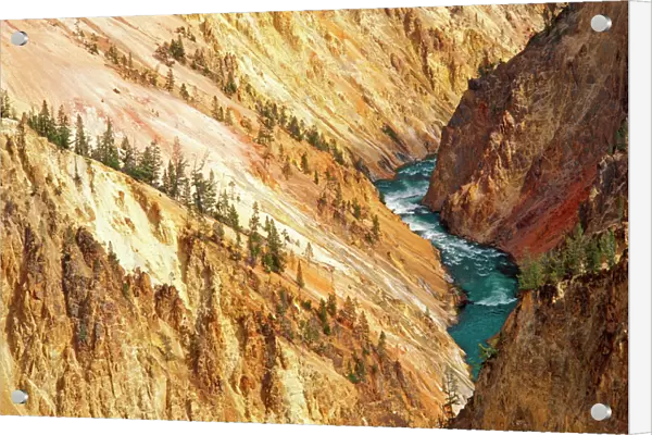 The Yellowstone River and canyon from Grandview Point, Yellowstone National Park, Wyoming, USA