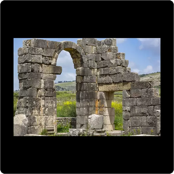 Volubilis, Morocco, Ancient Roman city, arched door ruins