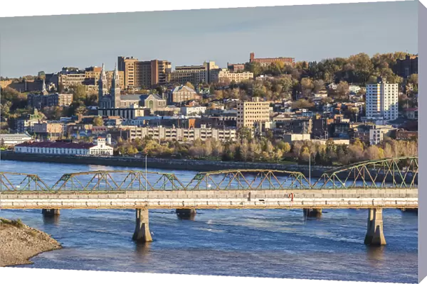 Canada, Quebec, Saguenay-Chicoutimi. Elevated city view