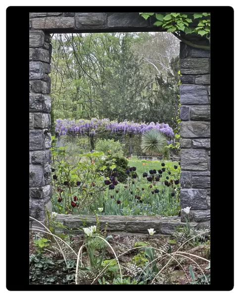Looking through the window ruins. Chanticleer Garden, Wayne, Pennsylvania