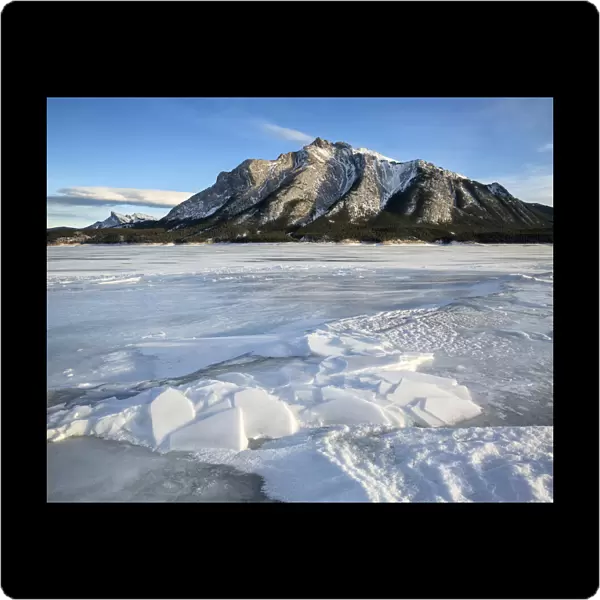 Canada, Alberta, Canadian Rockies, Mount Michener and Abraham Lake