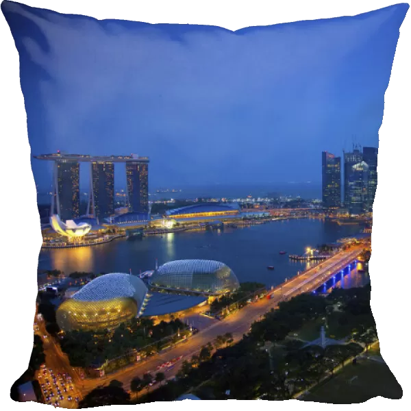 Singapore. Overview of city at twilight