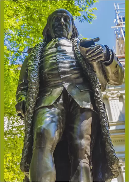 Benjamin Franklin Statue, Boston, Massachusetts. Front of the Boston Latin School founded