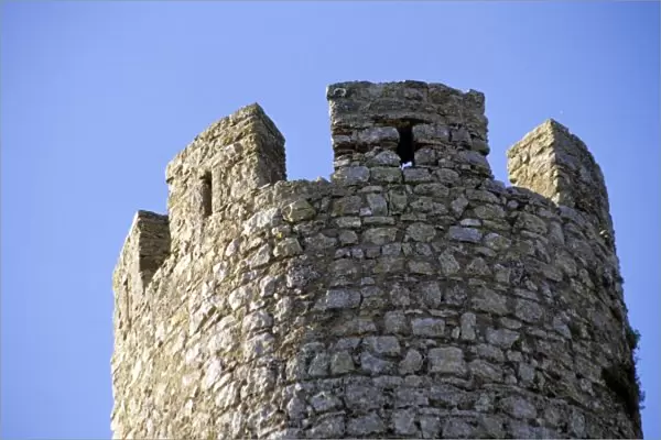 Portugal, Obidos. Circular tower of castle, 12th Century