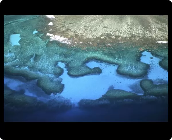 Mamanuca Island Group, Coral Reefs - aerial