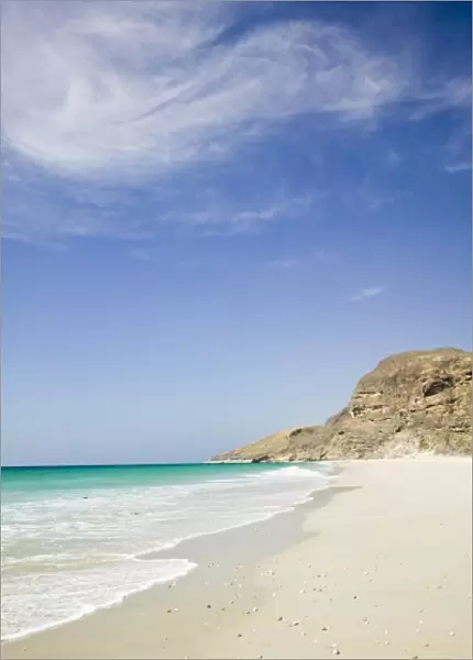 Oman, Dhofar Region, Rakhhyut Village. Coastal View of Arabian Sea