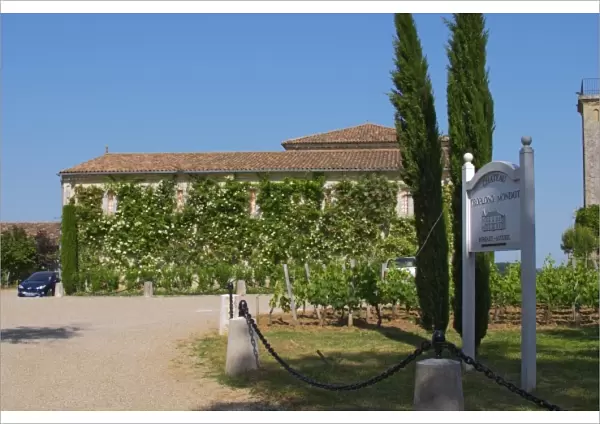 The winery and entrance to Chateau Troplong Mondot Saint Emilion Bordeaux Gironde