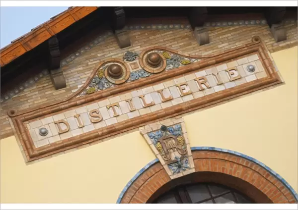 Ceramic sign saying Distillerie at the old distillery. Town of Limoux. Limoux. Languedoc