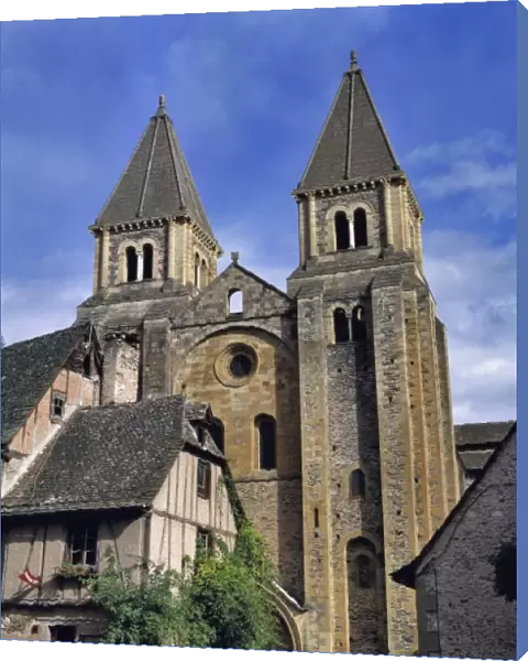 Europe, France, Conques. Ste. Foy was started in 1050 in Conques in the Lot River Valley in France