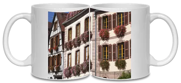 France, Haut-Rhin, Alsace Region, Alsatian Wine Route, Bergheim, town detail