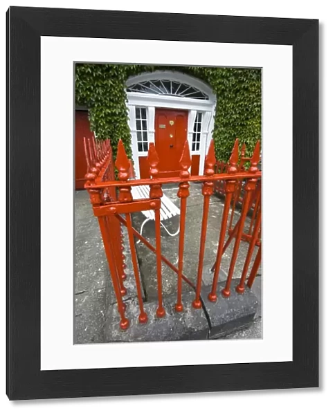Ireland, County Mayo, red doorway