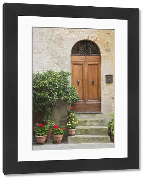 Italy, Tuscany, Pienza. Close-up of doorway to a residence