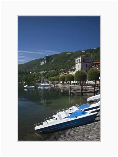 Italy, Novara Province, Pella. Lakefront village