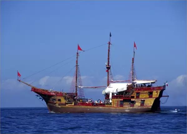 North America, Mexico, State of Jalisco, Puerto Vallarta. Pouplar tourist pirate ship
