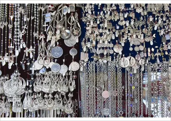 Mexico, Guanajuato State, Guanjuato. Silver Jewelry for sale by the famous Valenciana