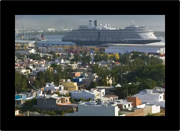 Mexico, Sinaloa State, Mazatlan. Port of Mazatlan and Cruise Ship