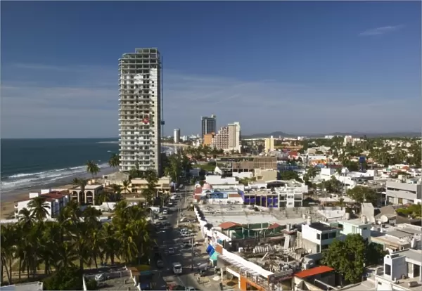 Mexico, Sinaloa State, Mazatlan. Zona Dorada  /  Golden Hotel Zone-Hotels and Playa