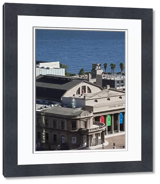 Uruguay, Montevideo Department, Montevideo. Teatro Solis, aerial, late afternoon