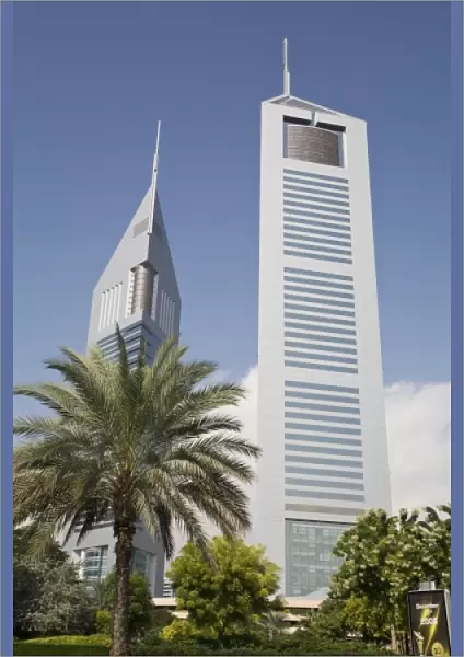 UAE, Dubai. View of Jumeirah Emirates Towers