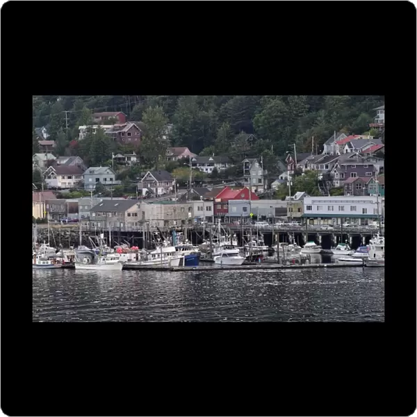 USA, Alaska, Ketchikan. Town overview as seen from harbor