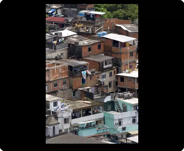 Hillside favela in Rio de Janeiro, Brazil. These slums are home to thousands of poor