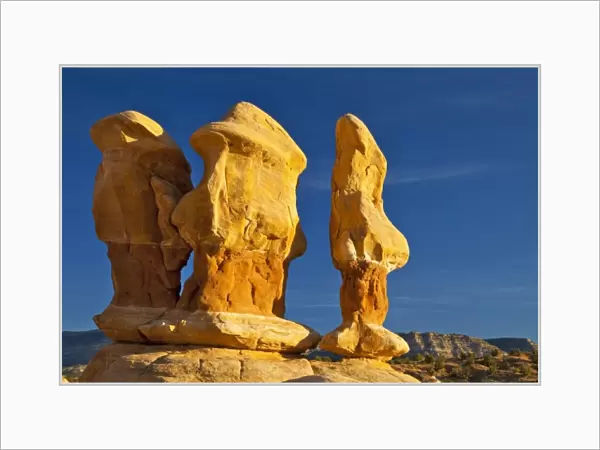 Sandstone Hoodoos on ledge at Devils Garden in the Grand Staircase Escalante National