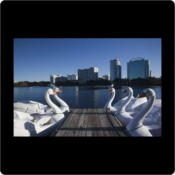 USA, Florida, Orlando, Lake Eola, swanboats