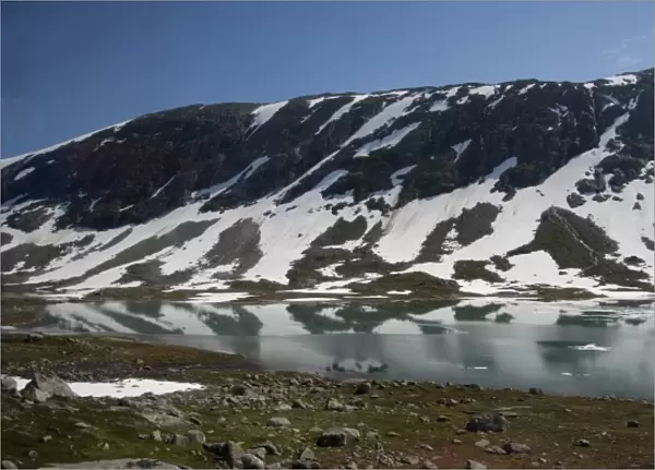 Norway, Scenic area between Geiranger & Hellesylt. Stryn Ski Center, Summer time ski area