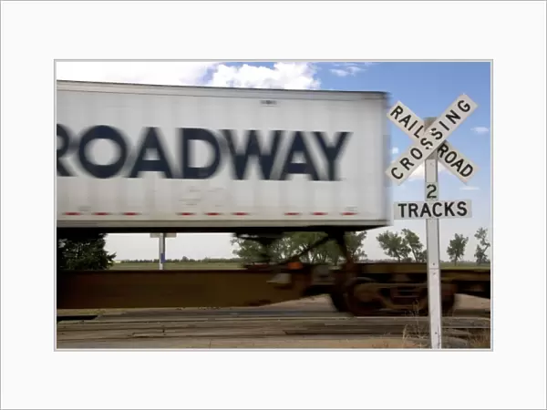 Union Pacific Railroad crossing near Central City, Nebraska