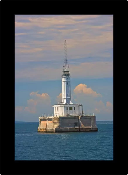 A view of Grays Reef Lighthouse in Northern Lake Michigan; between Sturgeon Bay