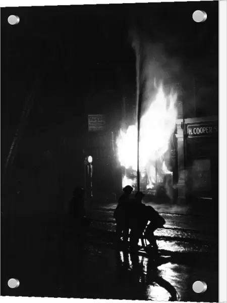 Blitz in London - night scene, WW2