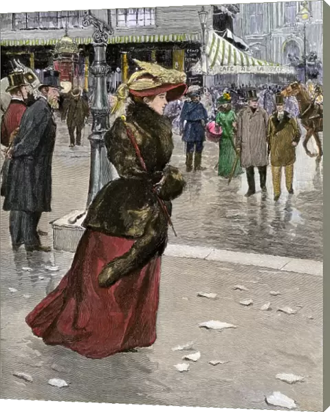 Paris boulevard in the late 19th century