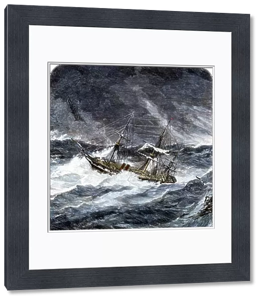 Steamship in an ocean storm