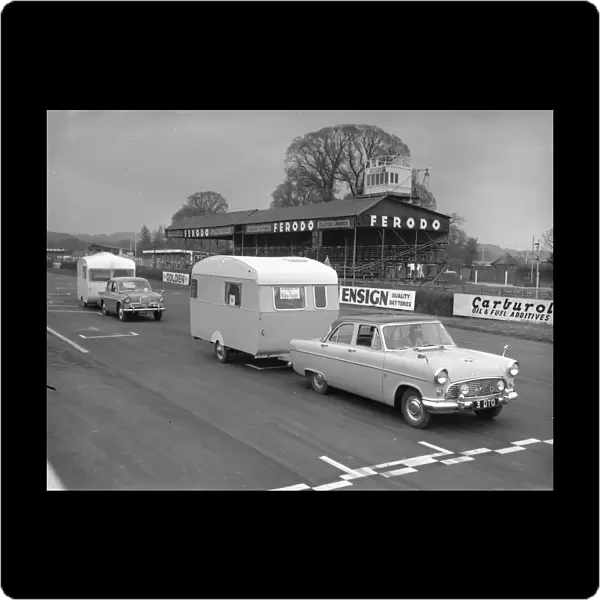 Caravan rally at Goodwood Motor Circuit, 14 May 1962