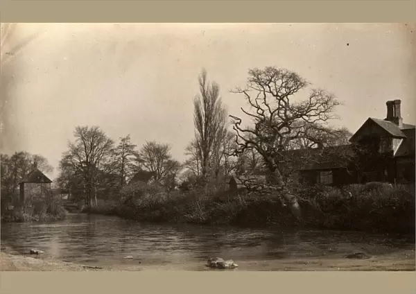 Houses overlooking the river at Ditchling, 11 February 1890