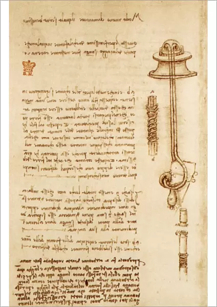 Leonardo da Vincis study of a breathing apparatus for diver. Manuscript, 1508