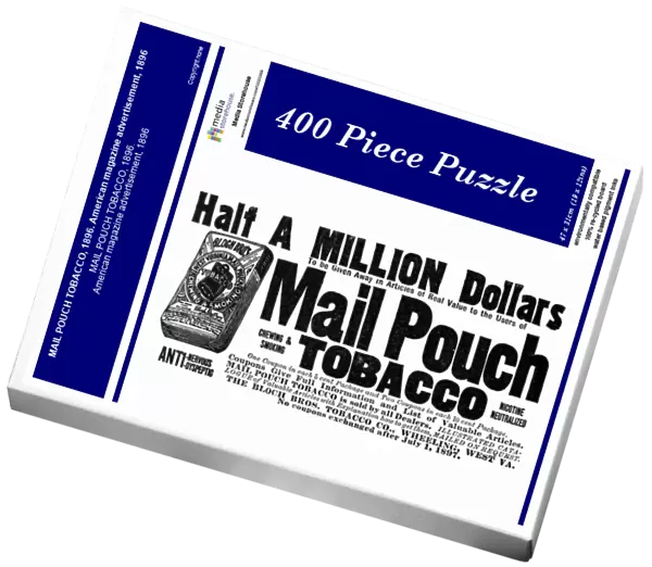 MAIL POUCH TOBACCO, 1896. American magazine advertisement, 1896