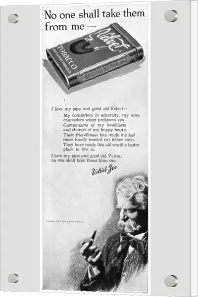 AD: TOBACCO, 1919. American advertisement for Velvet Tobacco, 1919