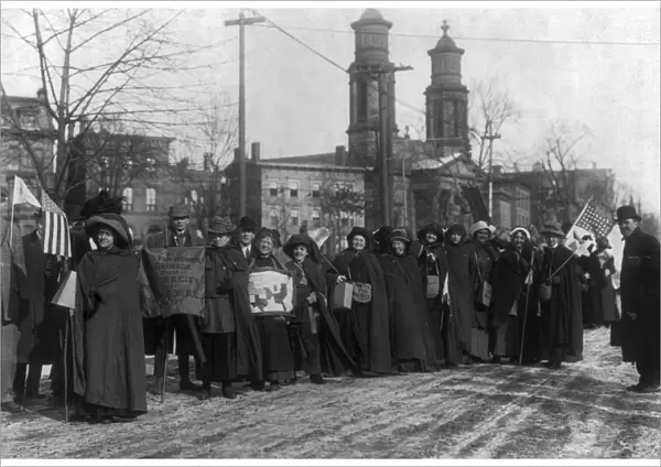 SUFFRAGE MARCH, 1913. Womens suffrage supporters marching in Washington, D. C. 1913