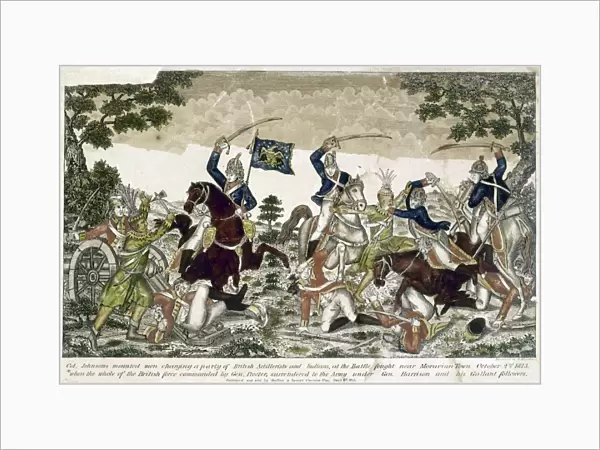 BATTLE OF THE THAMES, 1813. Cavalry attack on British and Native American troops