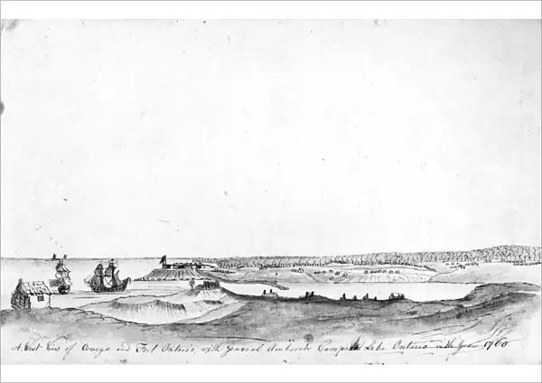FORT ONTARIO, 1760. West view of Fort Ontario at Oswego, New York, on Lake Ontario