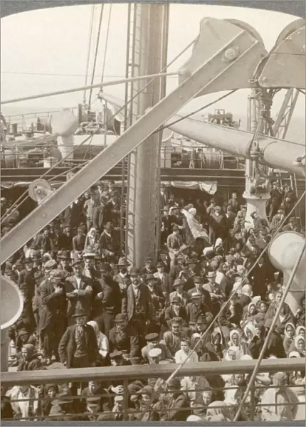 IMMIGRANT SHIP, 1906. Immigrants on the S