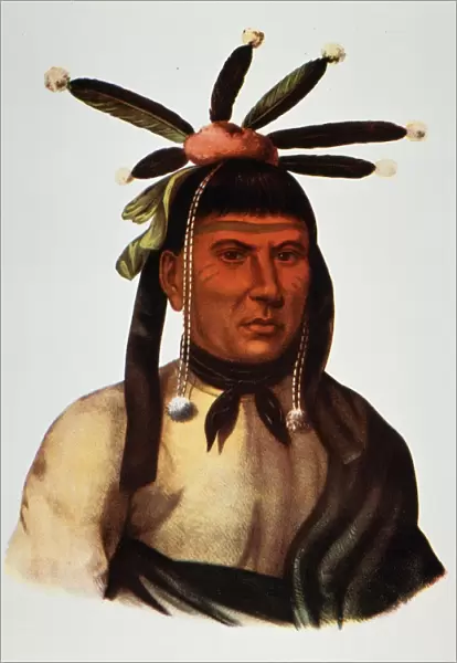 MENOMINEE NATIVE AMERICAN CHIEF. Amiskquew, American Menominee Native American chief
