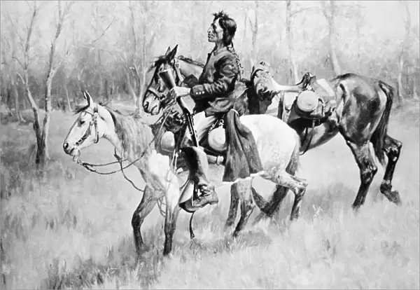 REMINGTON: INDIAN SCOUT. Indian Scout with a Lost Troop Horse
